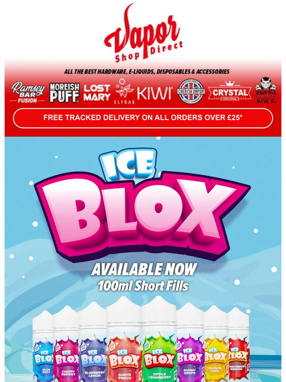 Ice Blox E-Liquids, 100ml Short Fills