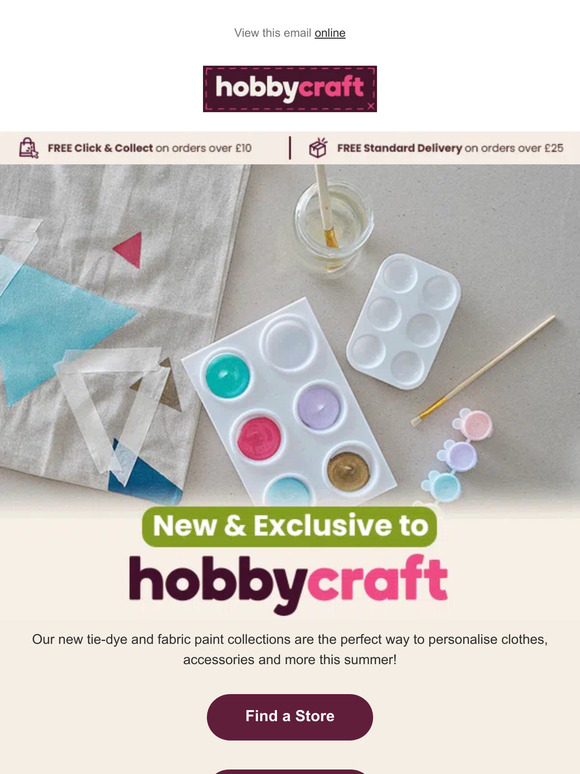 Hobbycraft NEW Hobbycraft fabric paints and dyes... Milled