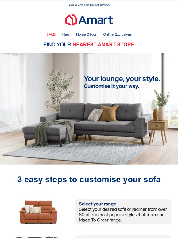 Amart Furniture Show off your style. Personalize your lounge. Milled