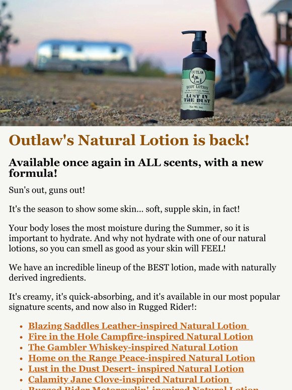 ✨Outlaw's Natural Lotions✨ BACK in all scents!