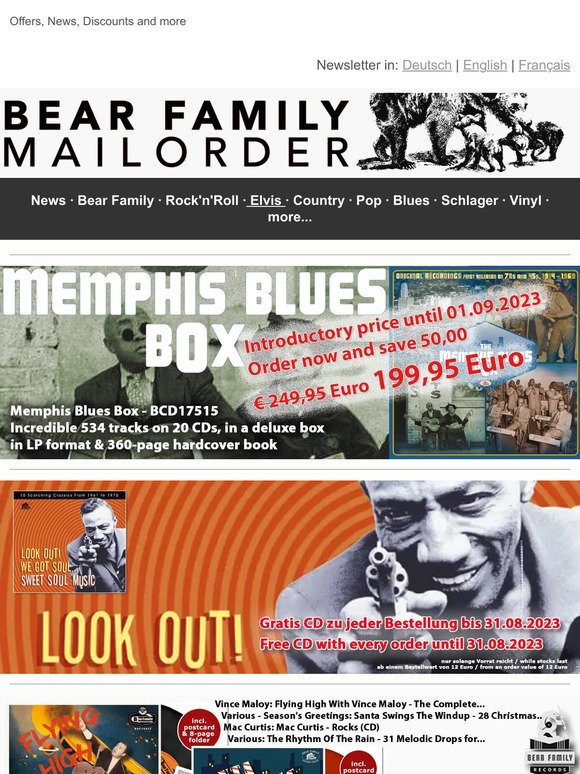 🐻 August News with Top Offers & Free CD !