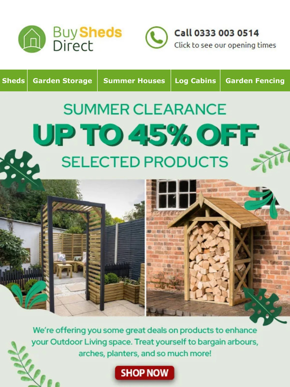 Summer Clearance! Up to 45% off Selected Products! Shop now