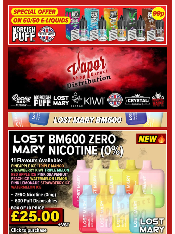 New Zero Nicotine Lost Mary's + Restocks by SKE, Elf Bar, Gold Bar and more!