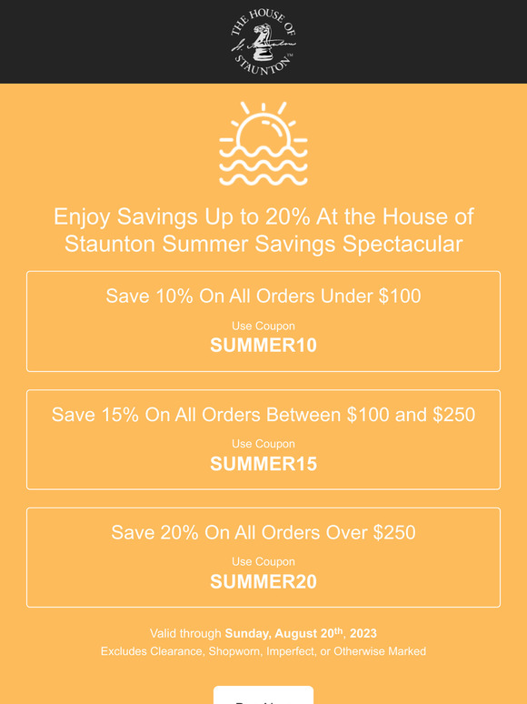 House Of Staunton: Enjoy Savings Up to 20% At the House of Staunton ...