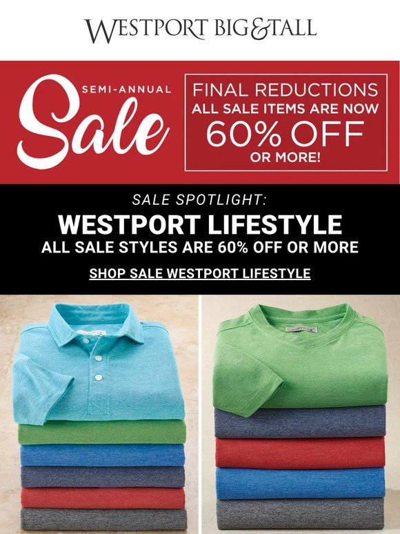 Westport Lifestyle 60% off or more