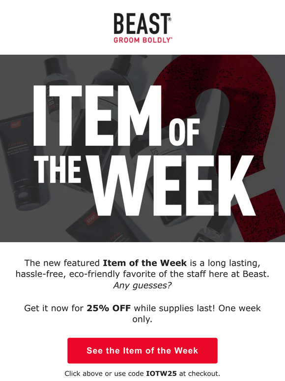 And the Next Item of the Week is...