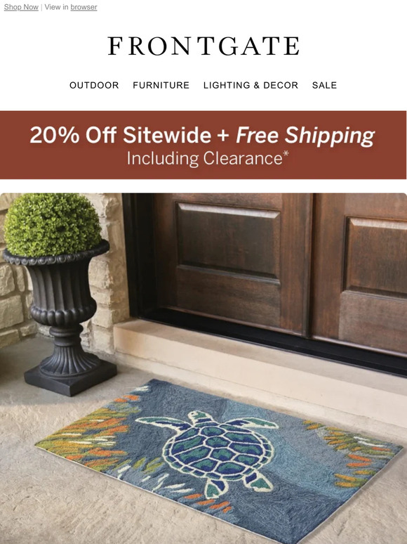 Going on Now: 20% off sitewide + FREE shipping, including clearance.