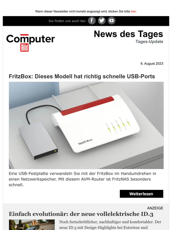 computerbild Perfekt für FritzNAS Diese FritzBox hat die schnellsten USBPorts /Windows