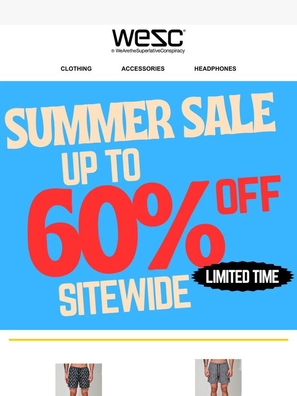 60% Off WeSC Swim and Shorts - Don't Miss Out!
