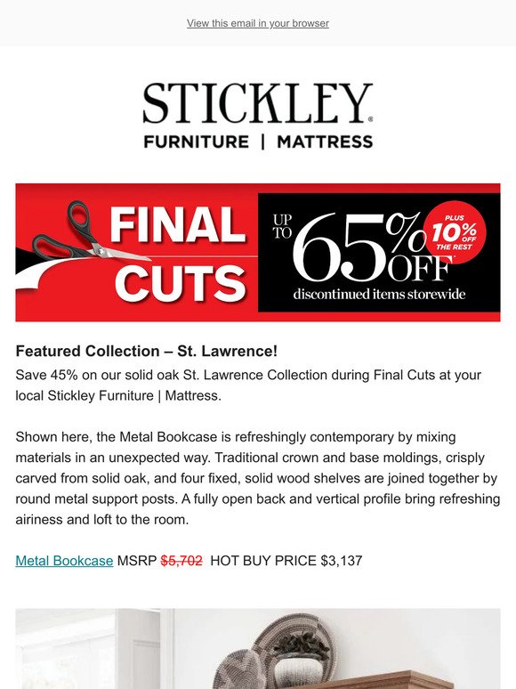 Our St. Lawrence collection is featured during FINAL CUTS