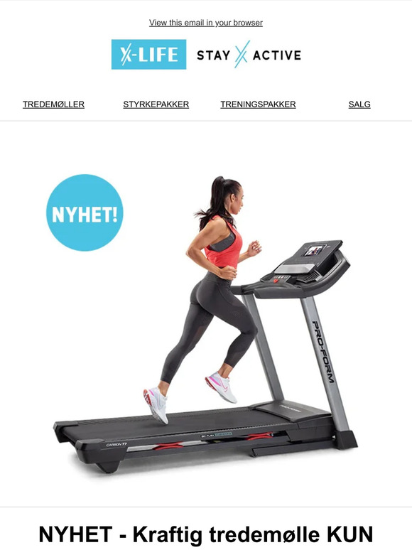 NYHET! Spar 4.000,- på kraftig tredemølle 🏃