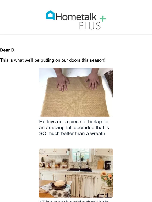 HomeTalk.com: Ditch the wreath—this burlap idea is SO much better