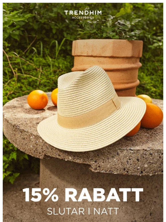 Slutar snart | 15 % rabatt på alla sommarhattar