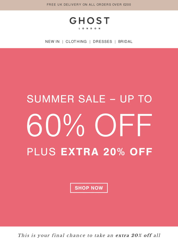 Ends Tomorrow | Extra 20% Off Sale