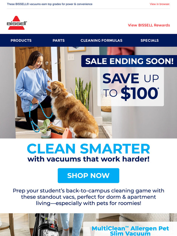 Save up to $100 on great vacs for college life 🎓