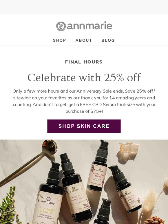 Ending in today... 25% off sitewide!