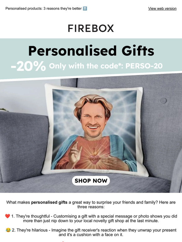 Get 20% off all personalised products 👨👩