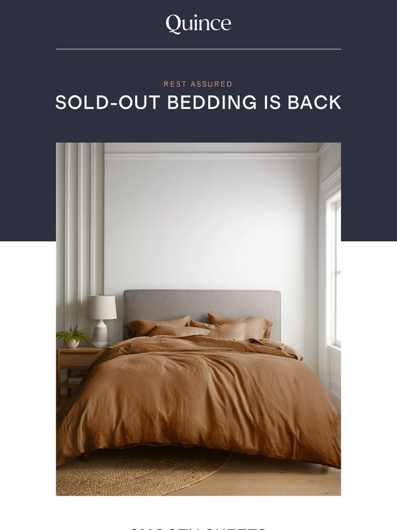 Quince Our dreamiest bedding is back Milled