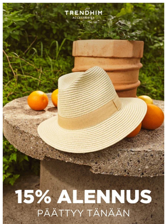 Loppuu pian | 15% alennus kaikista kesähatuista