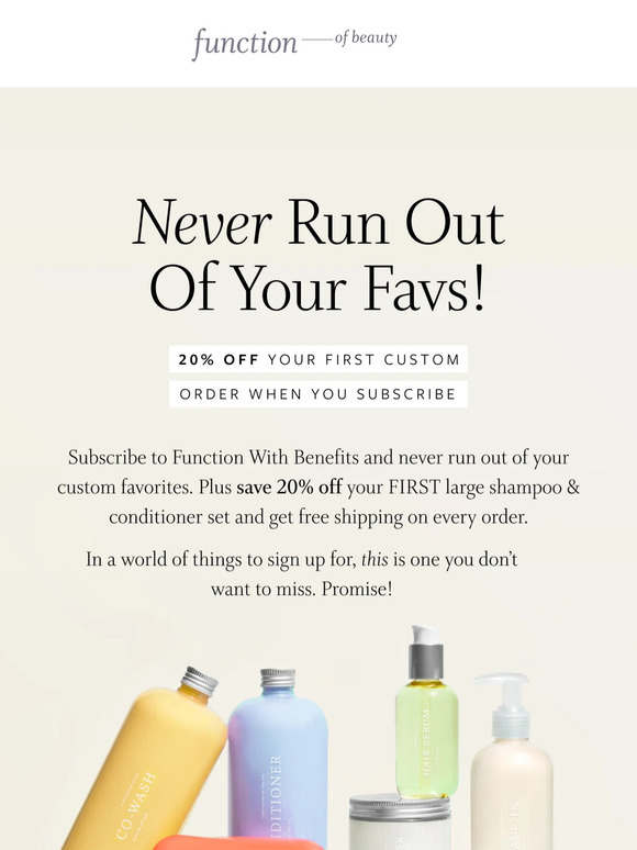 Get 20% off + free shipping, always