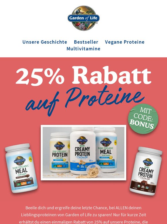 🏋️‍♀️ 25% Rabatt auf ALLE Proteine