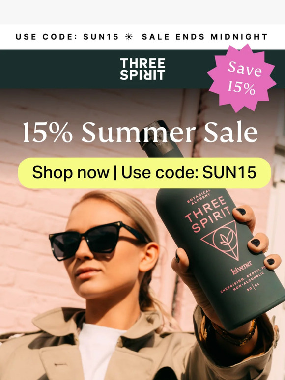 ⏳ Sale ends tonight - Save 15% in the summer sale ☀️