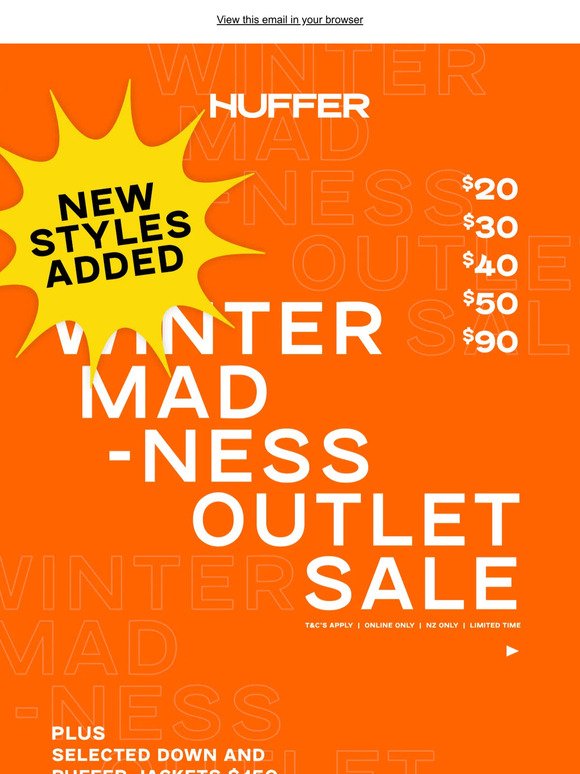 🤯 NEW STYLES ADDED / WINTER MADNESS OUTLET SALE 🤯
