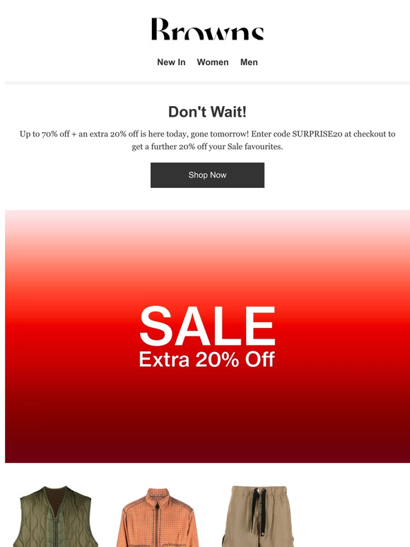 Final call for the Browns Sale!