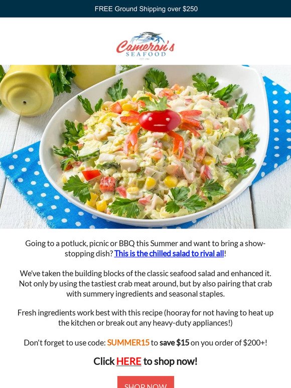 Summer crab salad recipe