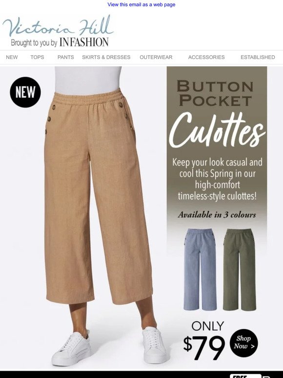 NEW Timeless Style! | Button Pocket Culottes