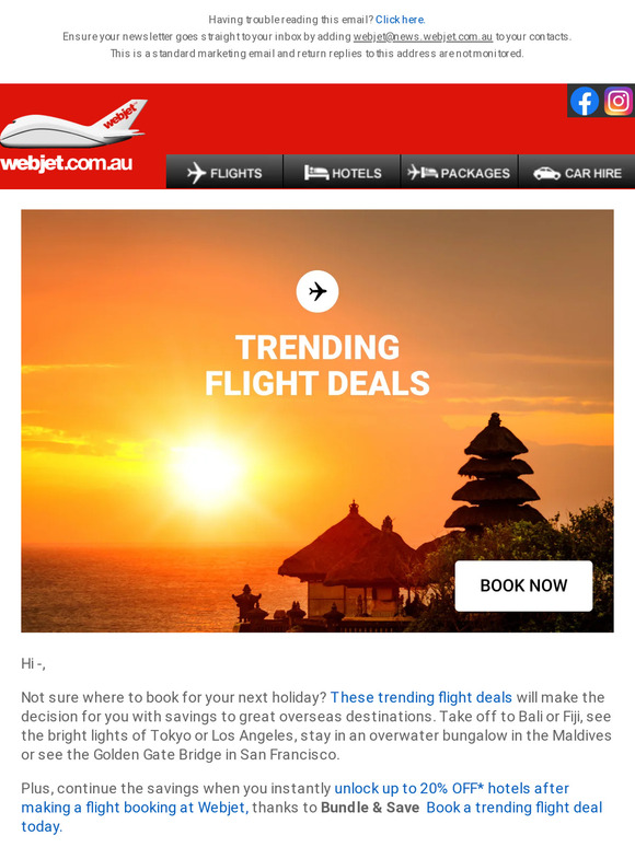 Trending overseas flights: $380 one-way to Bali 🌴