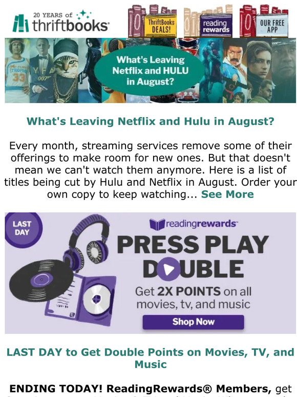 What's Leaving Netflix and Hulu in August?