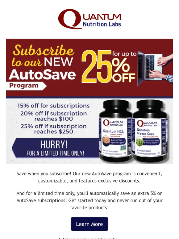 NEW! Subscribe and SAVE