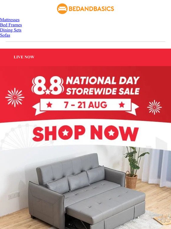 8.8 Furniture Storewide Sale is LIVE 🏃‍♂️