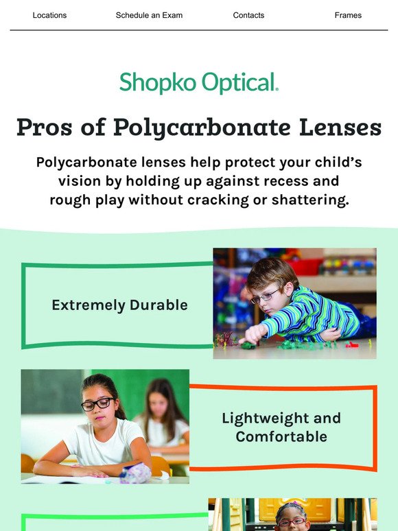Polycarbonate Lenses Perfect for Your Kiddo