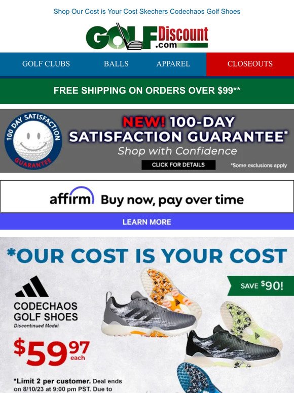 Select Adidas Codechaos Golf Shoes Just $59.97, Save $90!