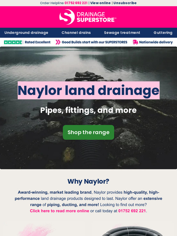 Drainage Superstore Your guide to Naylor land drainage 💧 Milled