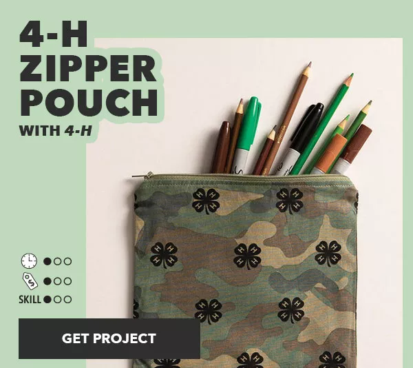 4-H Zipper Pouch with 4-H 1T 1M 1S