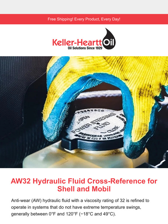 KellerHeartt AW32 Hydraulic Fluid CrossReference for Shell and Mobil