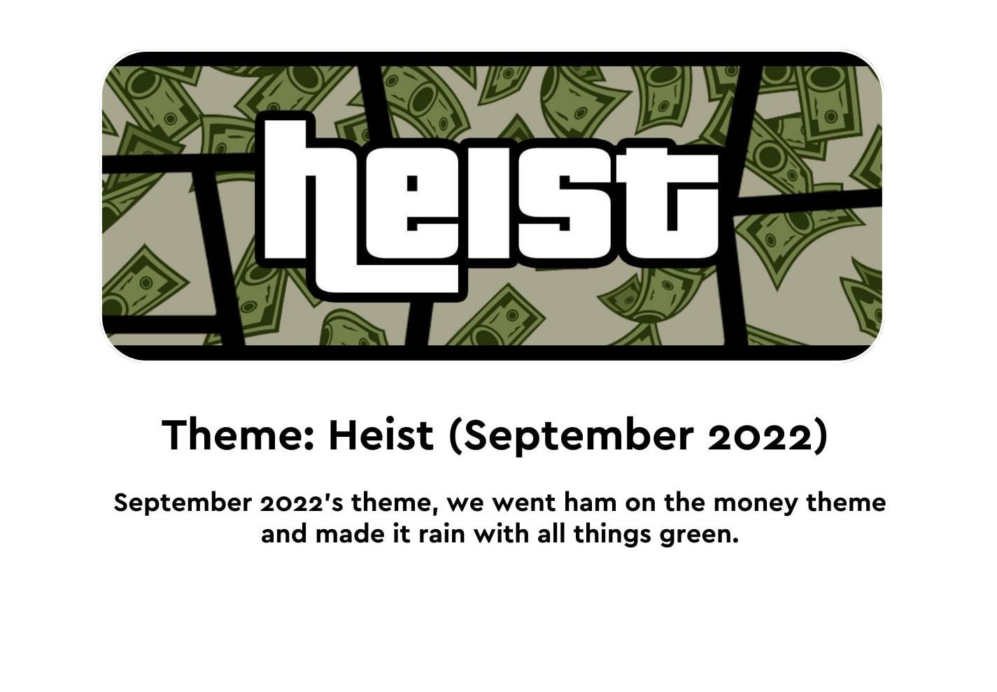 Your favorite themes: Psychedelia (July 2023), Psychedelia (July 2023), Heist (September 2022)