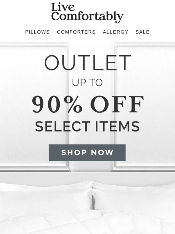 Outlet Bedding is up to 90% OFF!
