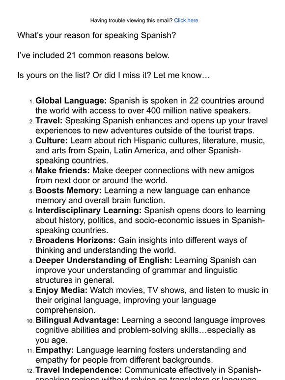 21 Reasons I Love Spanish
