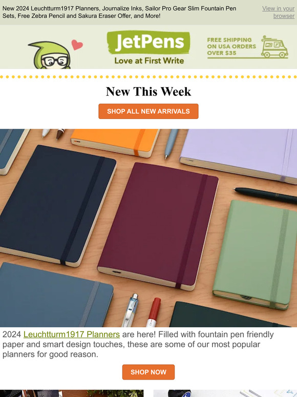 JetPens New 2024 Leuchtturm1917 Planners, Journalize Inks, Sailor Pro