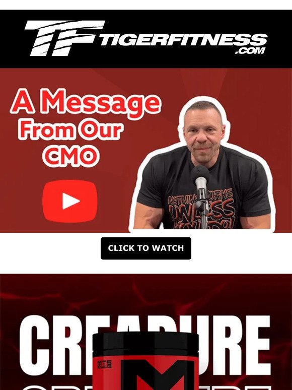 20% Off MTS Creapure Creatine + A Message From Our CMO, Marc Lobliner 💪