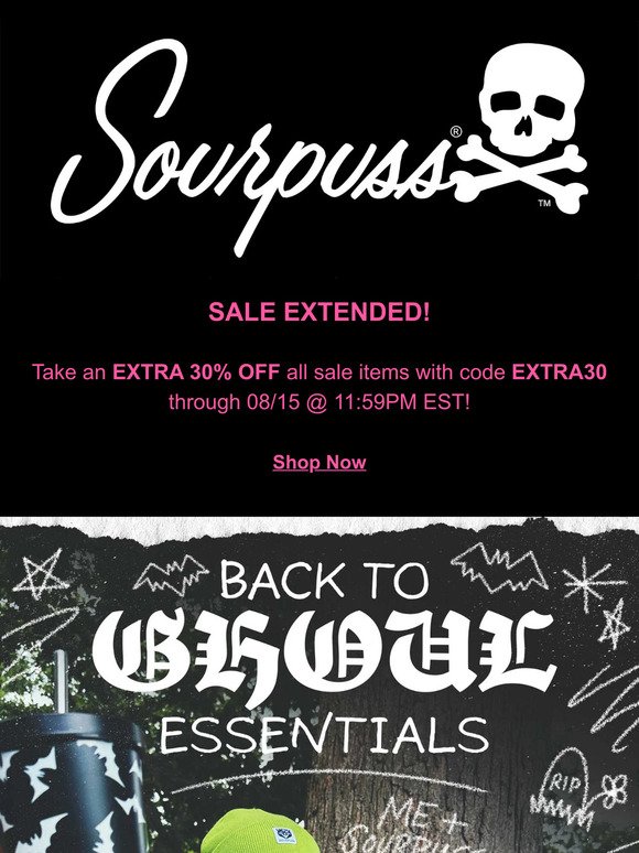 Back To GHOUL Essentials 🦇 Plus An Extra 30% Off All Sale Items EXTENDED!