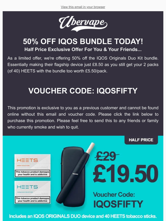 Flash Sale: 50% off IQOS