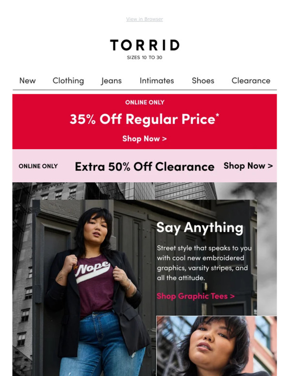 Don't miss the Semi-Annual Clearance Sale happening in-store now at @Torrid  in the #Streets of Brentwood take an extra 50% off…