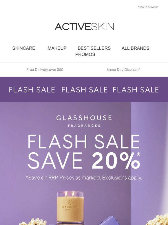 SALE ALERT | Glasshouse & Environ 20% Off NOW! 💋