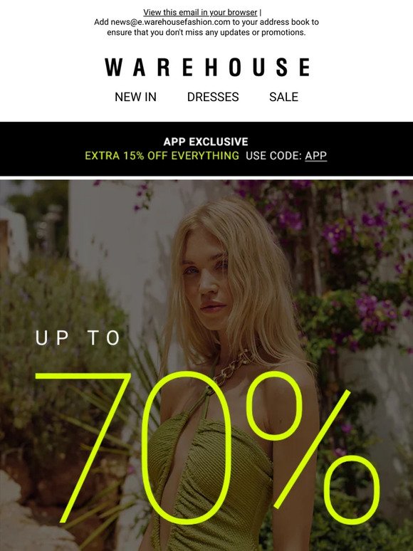 Still on: Up to 70% off everything