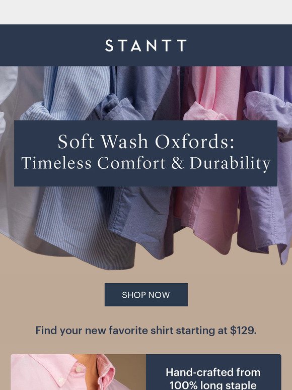 Timeless Comfort, Soft Wash Oxfords